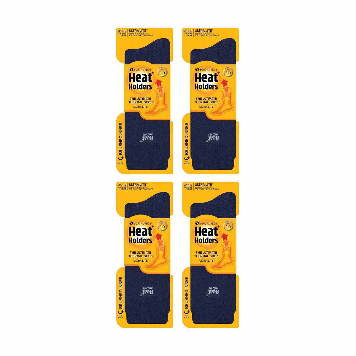 Ladies Ultra Lite Extra Thin 1.0 TOG Casual Thermal Socks (Multipack Options)