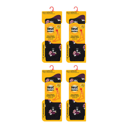 Ladies Ultra Lite Extra Thin 1.0 TOG Casual Thermal Socks (Multipack Options)