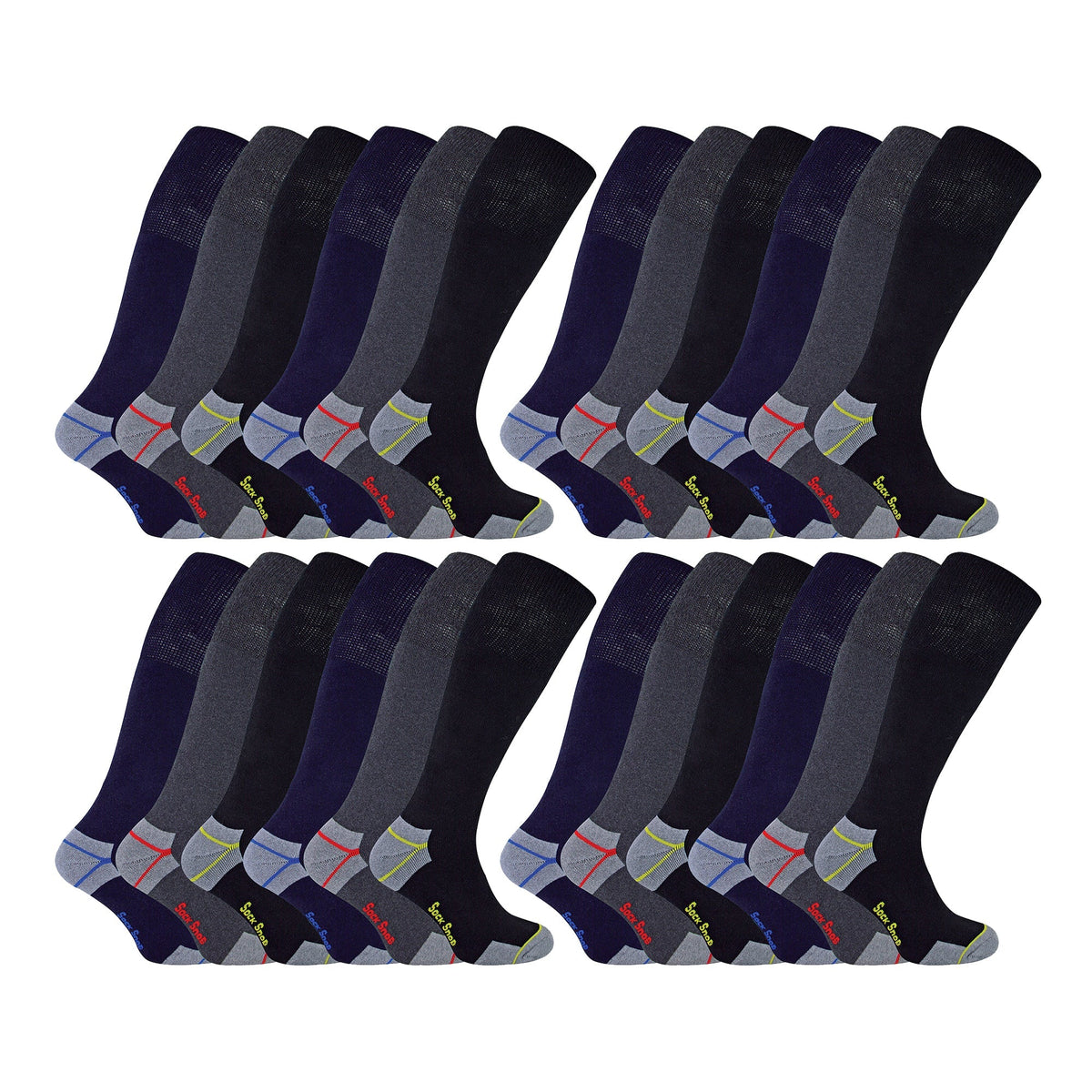 Mens Long Knee High Work Socks (Multipack Options)