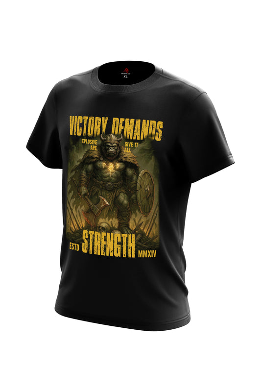 XAPE Victory Demands Strength Tee - Black Xplosive Ape
