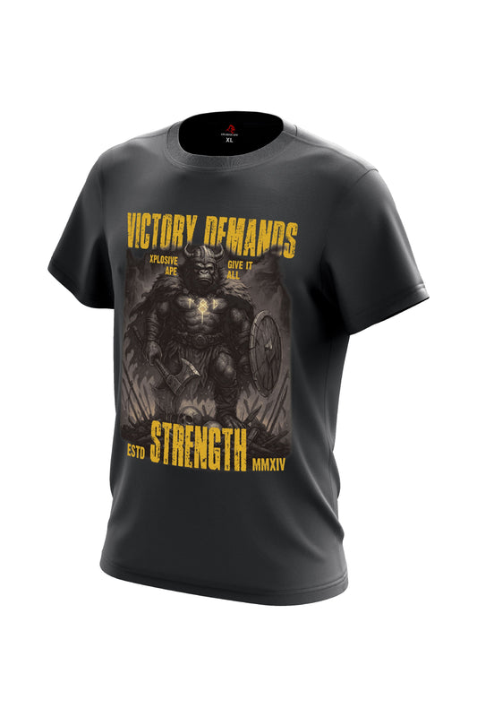 XAPE Victory Demands Strength Tee - Charcoal Xplosive Ape