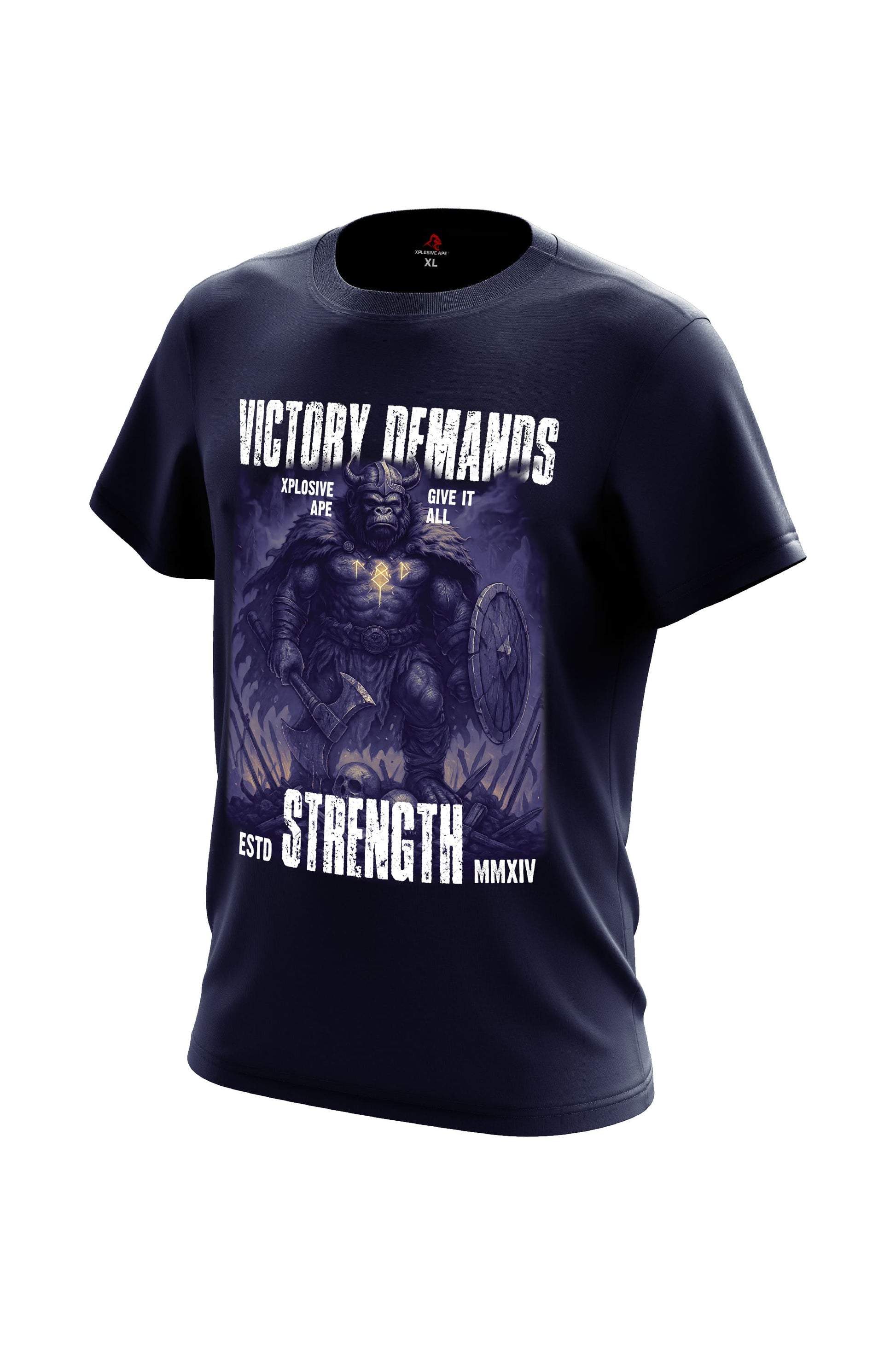 XAPE Victory Demands Strength Tee - Navy Xplosive Ape