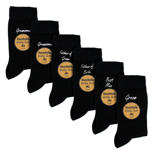 6 Pairs Mens Wedding Socks in Black and Navy with a Giftbox