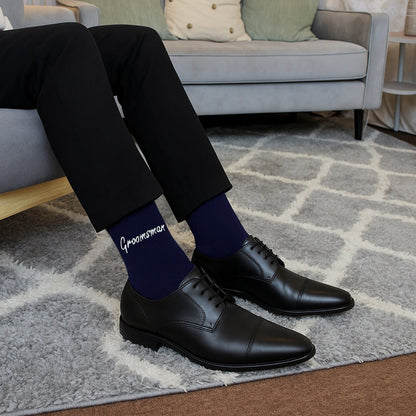 6 Pairs Mens Wedding Socks in Black and Navy with a Giftbox