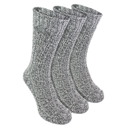 3 Pack Mens Warm Ribbed Knitted Wool Work Boot Socks