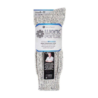 3 Pack Mens Warm Ribbed Knitted Wool Work Boot Socks