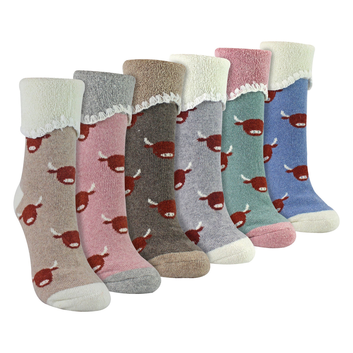 6 Pairs Ladies Thick Warm Wool Bed Socks