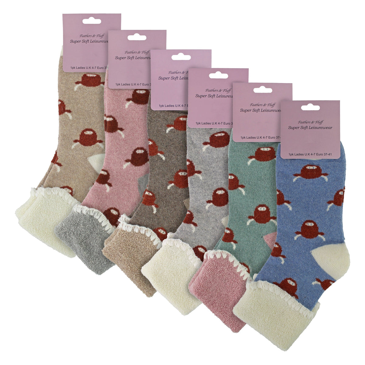 6 Pairs Ladies Thick Warm Wool Bed Socks