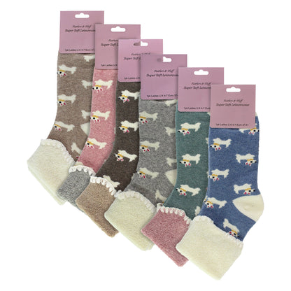 6 Pairs Ladies Thick Warm Wool Bed Socks
