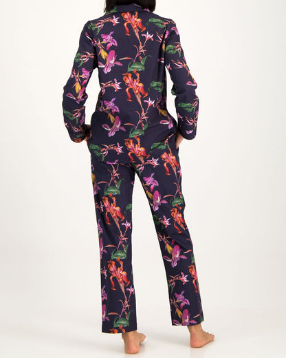 Womens Long Pyjamas - Iris Navy