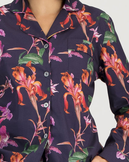 Womens Long Pyjamas - Iris Navy