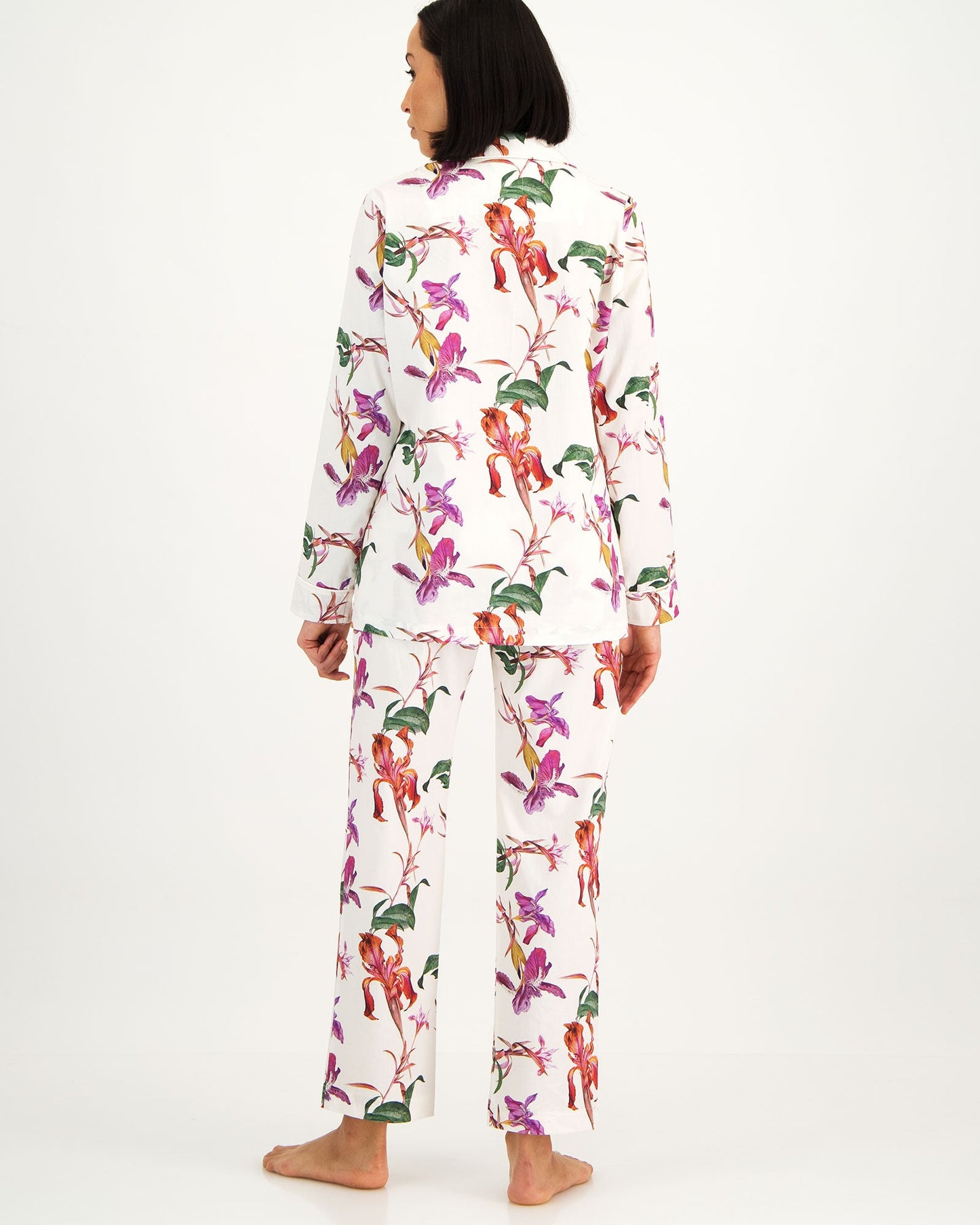 Womens Long Pyjamas - Iris White