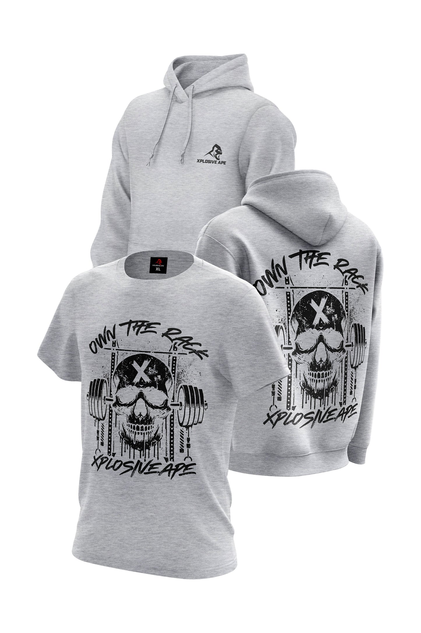 XAPE Wracked Hoodie & Tee Combo - Sports Grey Xplosive Ape