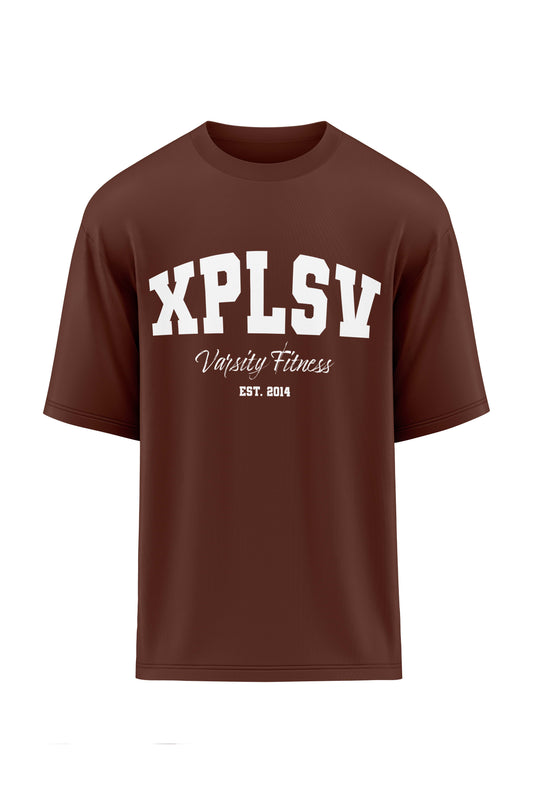 XAPE Varsity Fitness V2 Oversized Tee - Chocolate Xplosive Ape