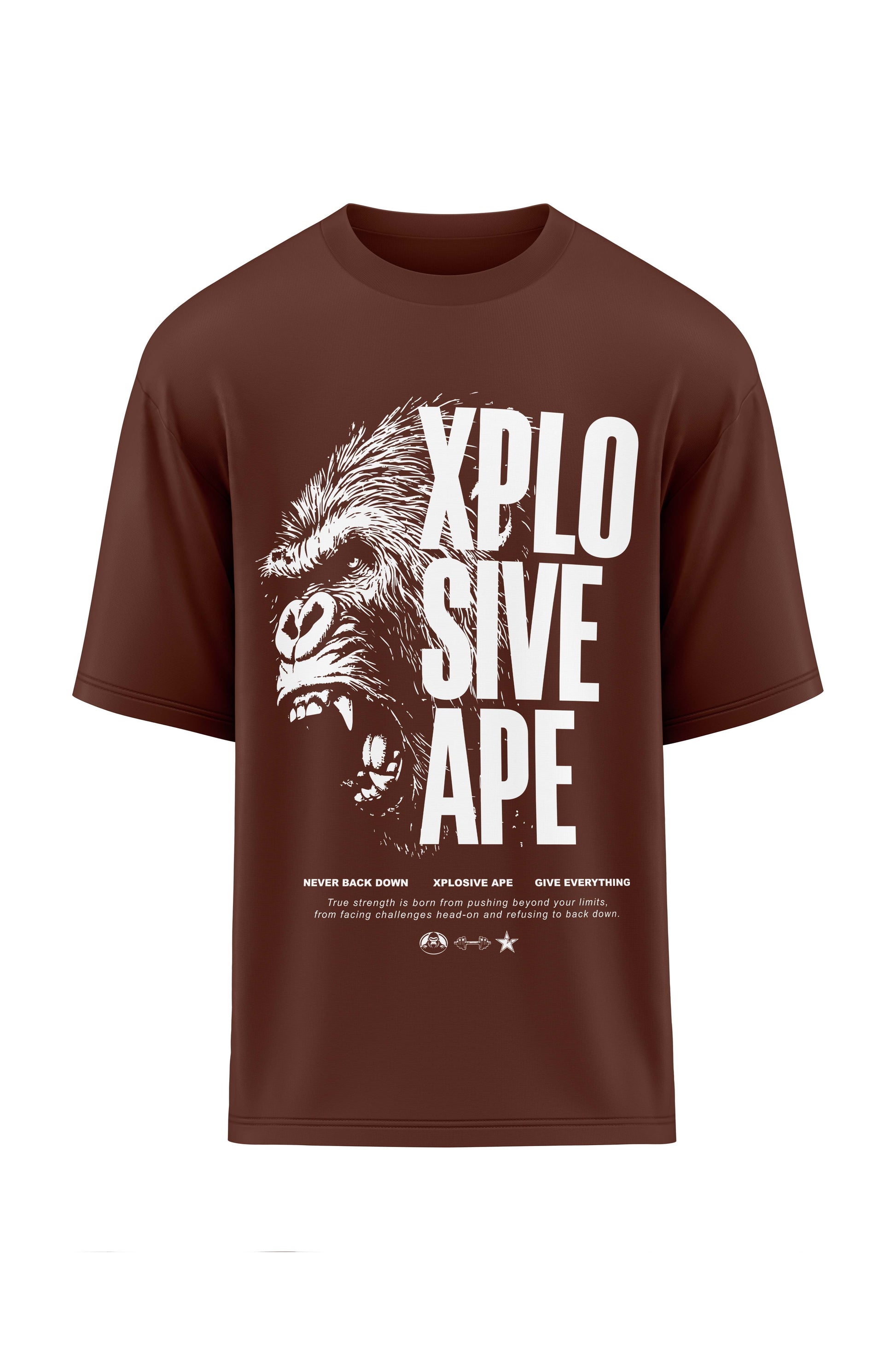 XAPE Vanguard V2 Oversized Tee - Chocolate Xplosive Ape