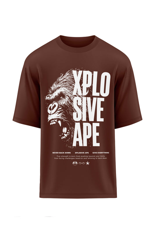XAPE Vanguard V2 Oversized Tee - Chocolate Xplosive Ape