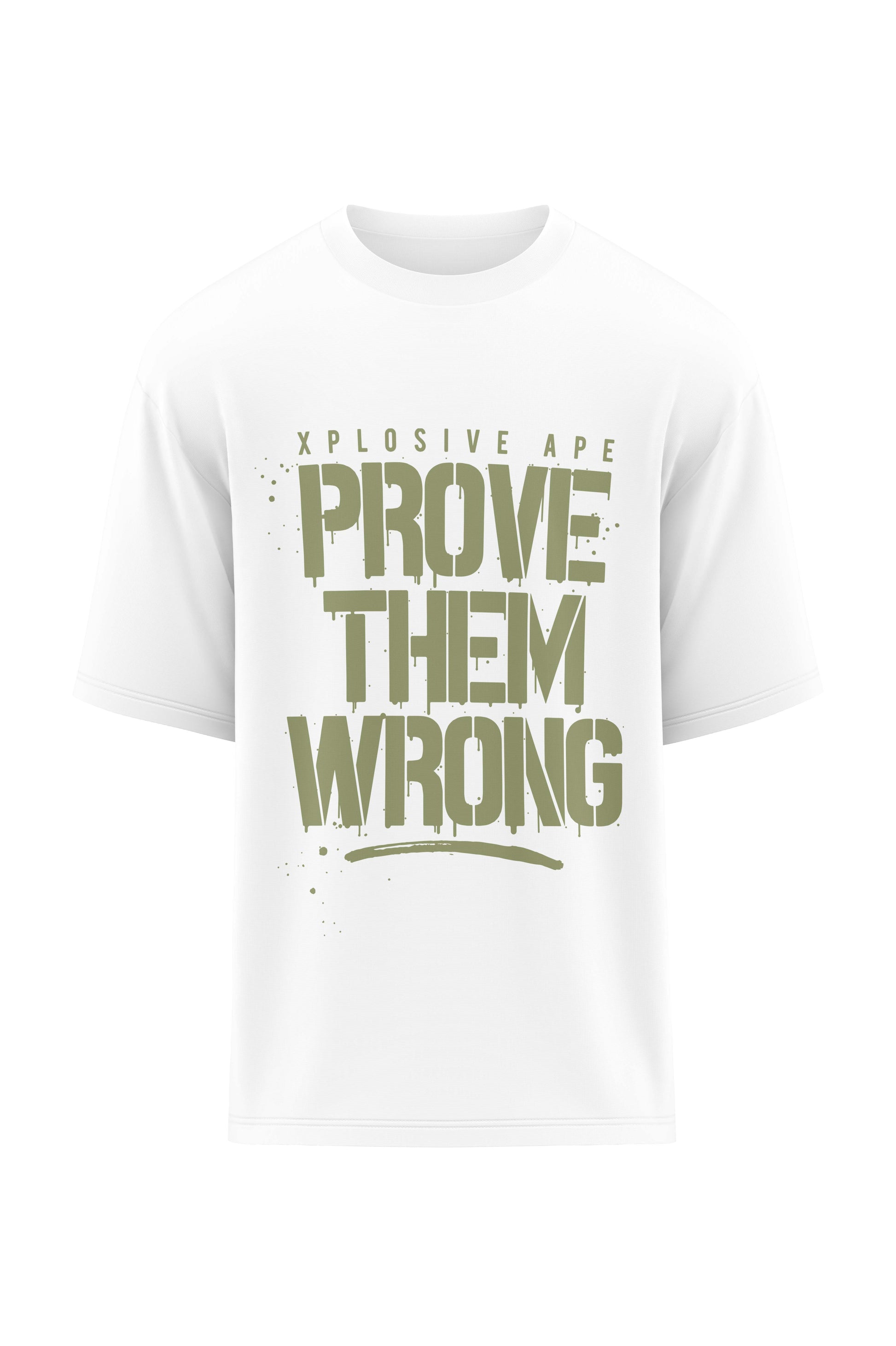XAPE Prove Them Wrong Oversized Tee - White Xplosive Ape