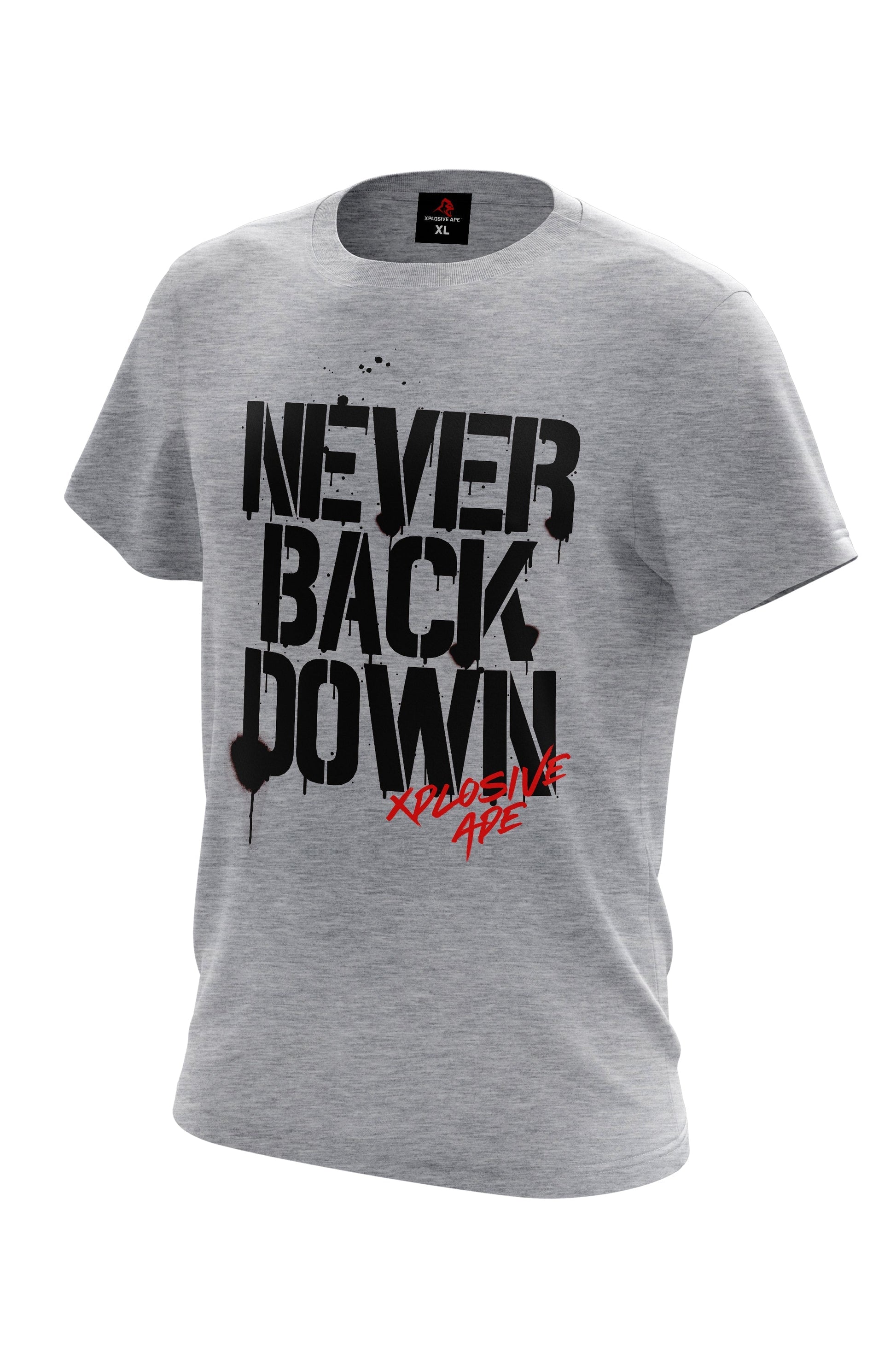 XAPE Never Back Down Signature Tee - Sports Grey Xplosive Ape