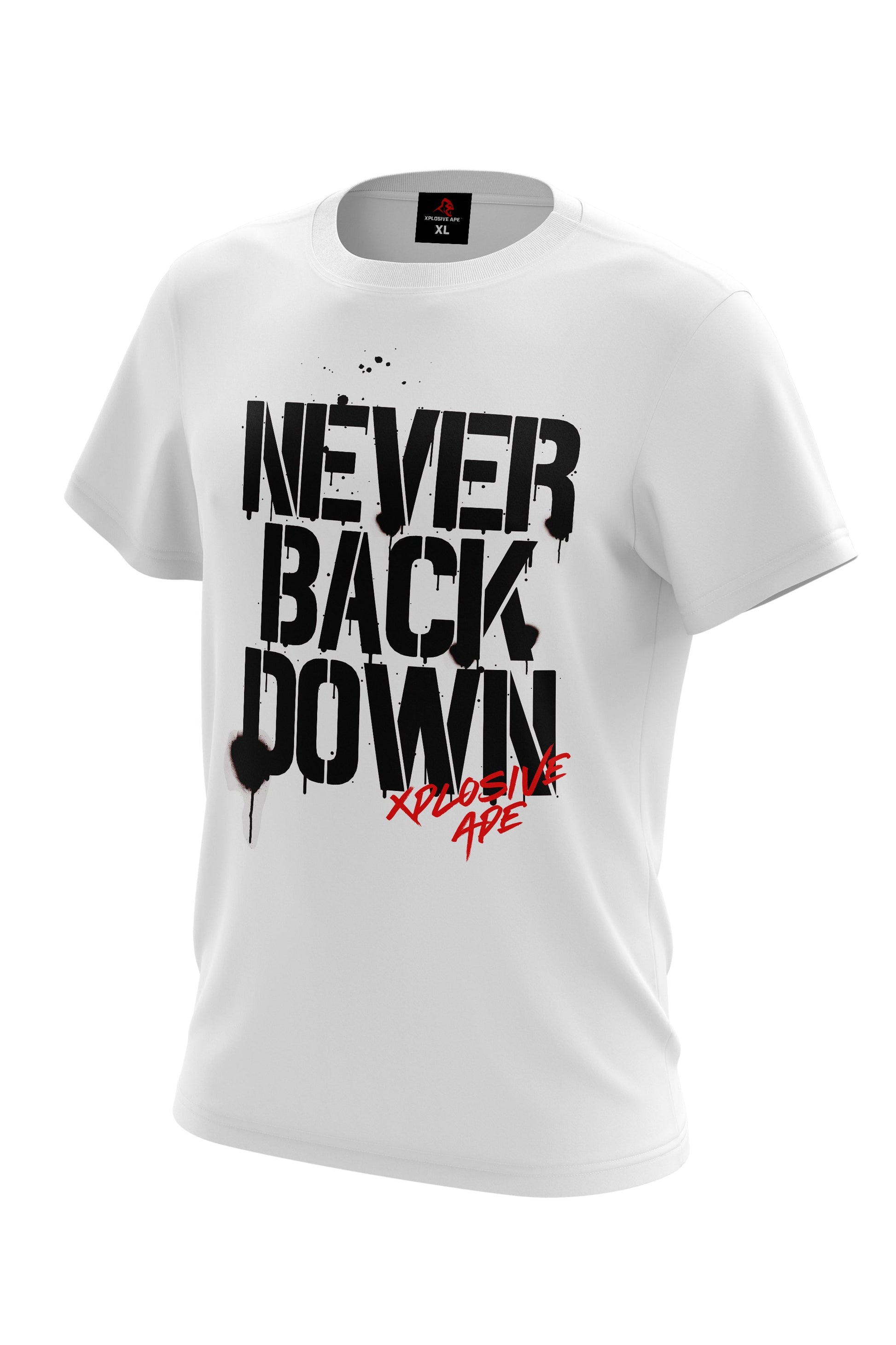 XAPE Never Back Down Signature Tee - White Xplosive Ape