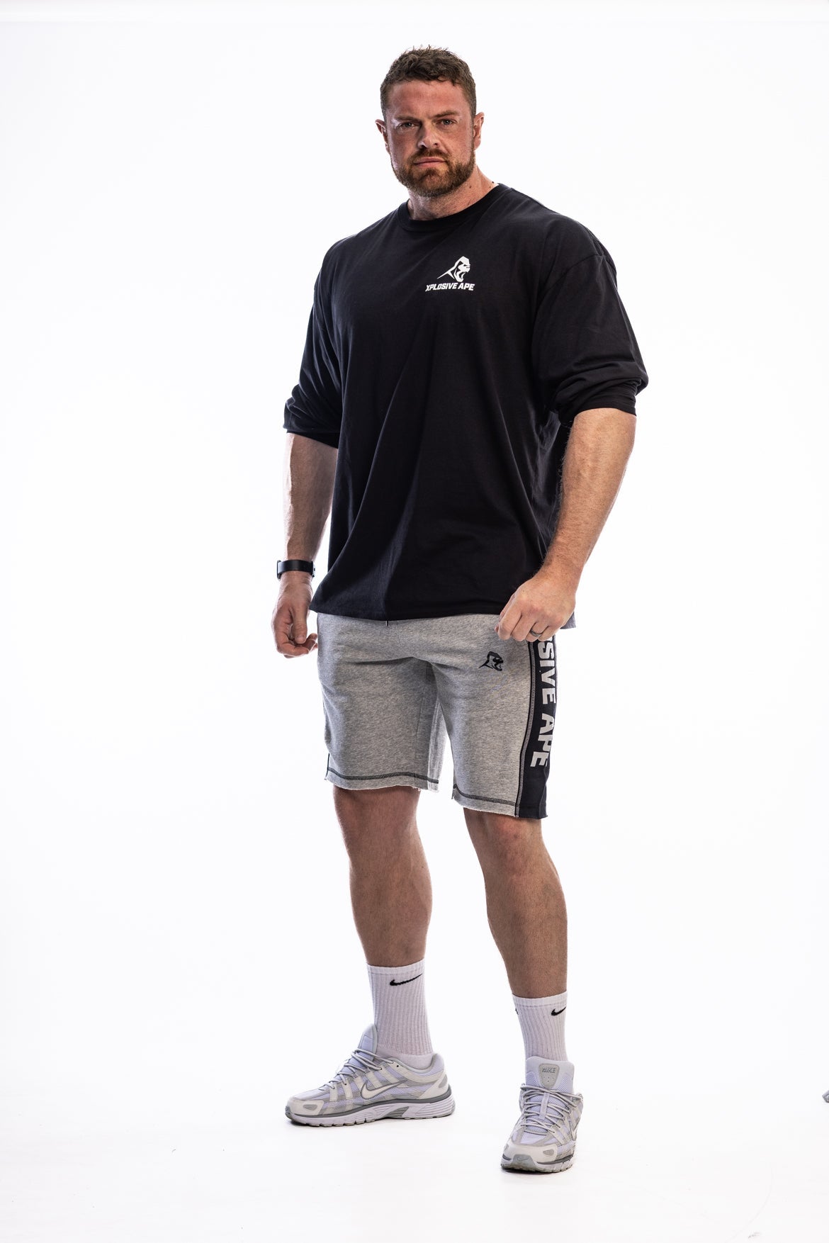 XAPE Stripe Rag Shorts - Sports Grey Xplosive Ape