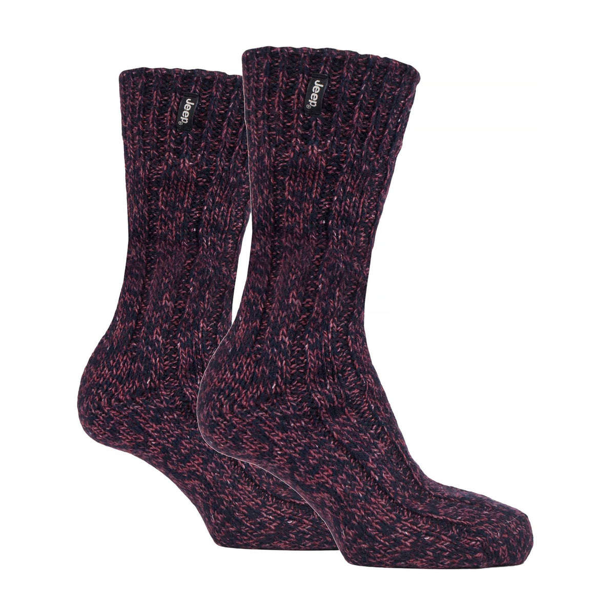 1 Pack Men's Ribbed Wool Hiking Socks | Knit Design Padded Boot Socks