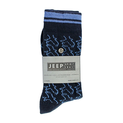 2 Pack Men's Casual Ribbed Cotton Dress Socks | Midweight Square Knit Socks