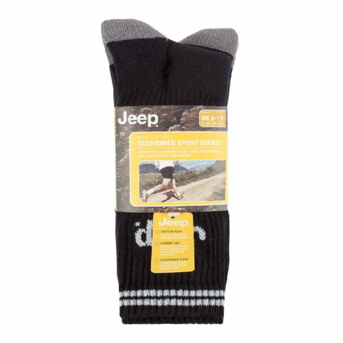 3 Pack Mens Cotton Thick Cushioned Terry Sport Socks with Retro Stripe