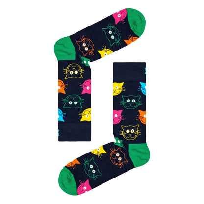 3 Pack Mens & Ladies Mixed Cat Socks Gift Set