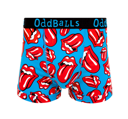 OddBalls The Rolling Stones - Red - Mens Cotton Boxer Shorts