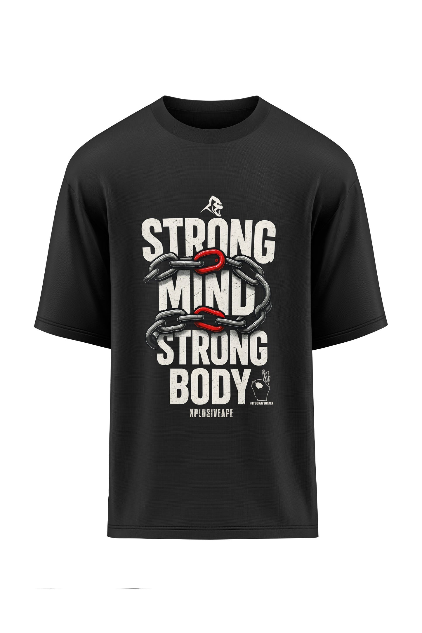 XAPE X AMC Strong Mind Strong Body Oversized Tee - Black Xplosive Ape