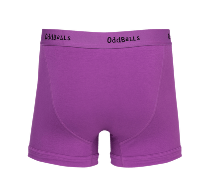OddBalls Purple & Black - Mens Cotton Boxer Shorts