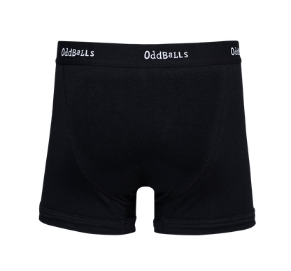 OddBalls Classic Black - Mens Cotton Boxer Shorts