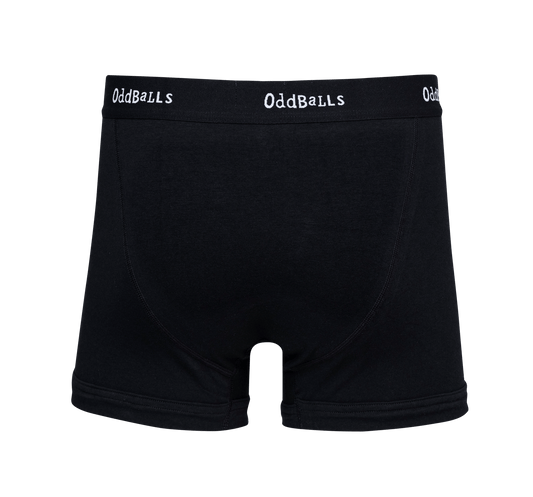 OddBalls Classic Black - Mens Cotton Boxer Shorts