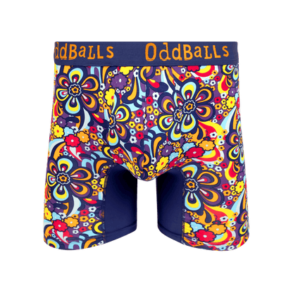 OddBalls Peace and Love - Mens Bamboo Boxer Shorts