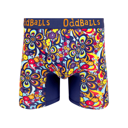 OddBalls Peace and Love - Mens Bamboo Boxer Shorts