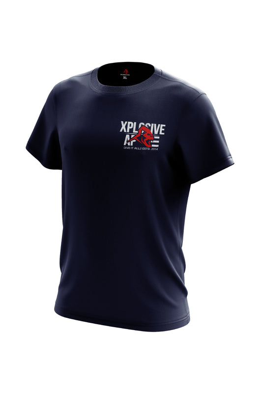 XAPE Stacked Logo Tee - Navy Xplosive Ape