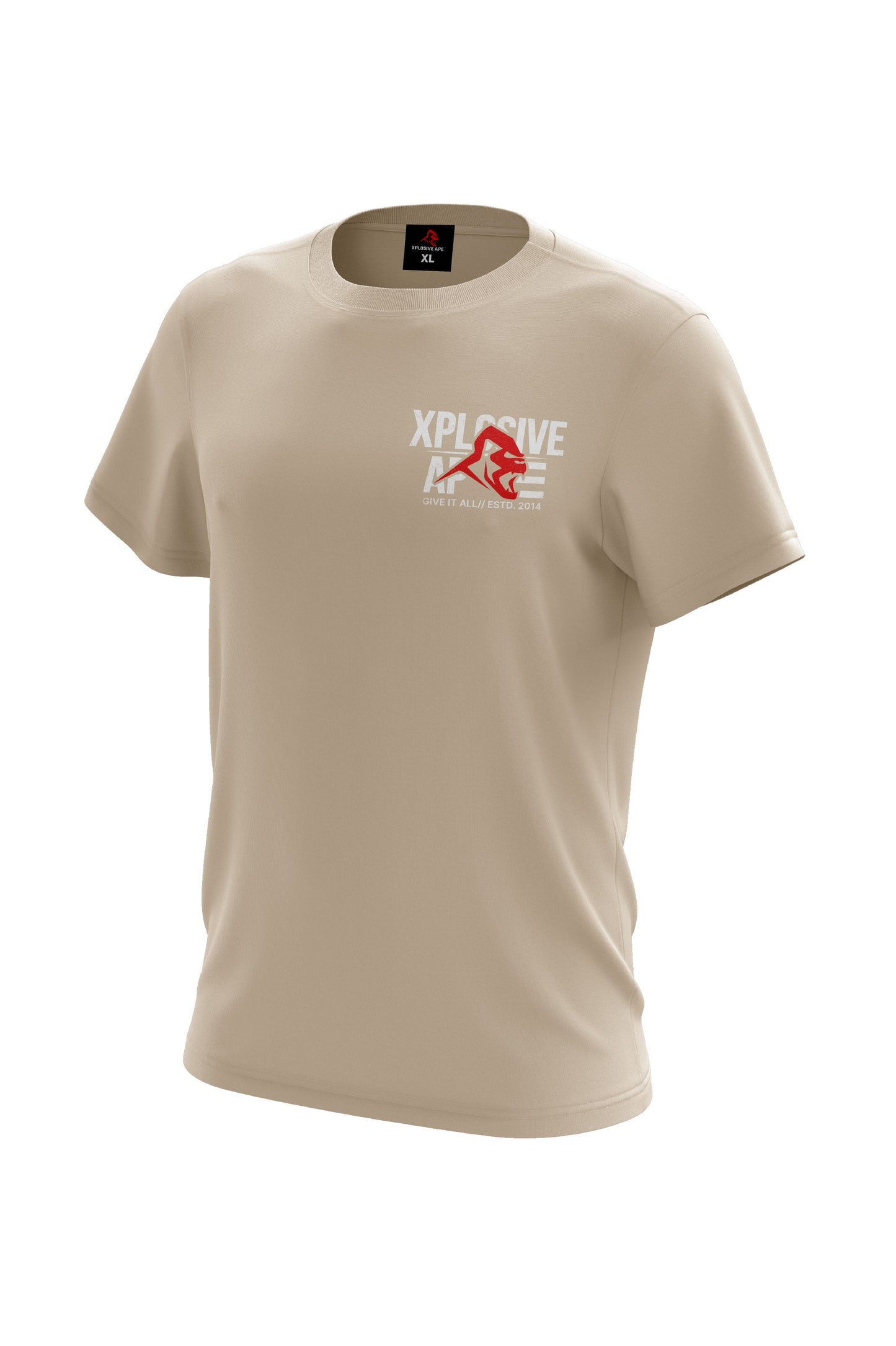 XAPE Stacked Logo Tee - Sand Xplosive Ape