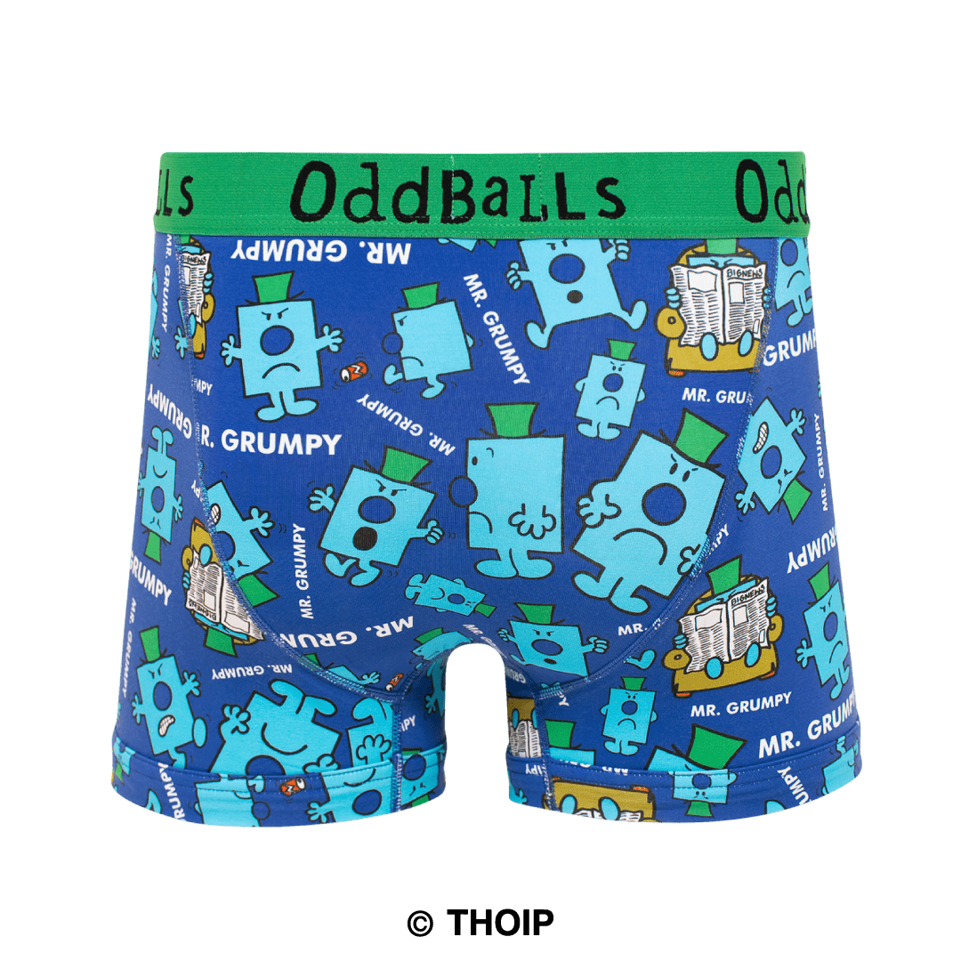 OddBalls Mr Grumpy  - Mr Men - Mens Cotton Boxer Shorts
