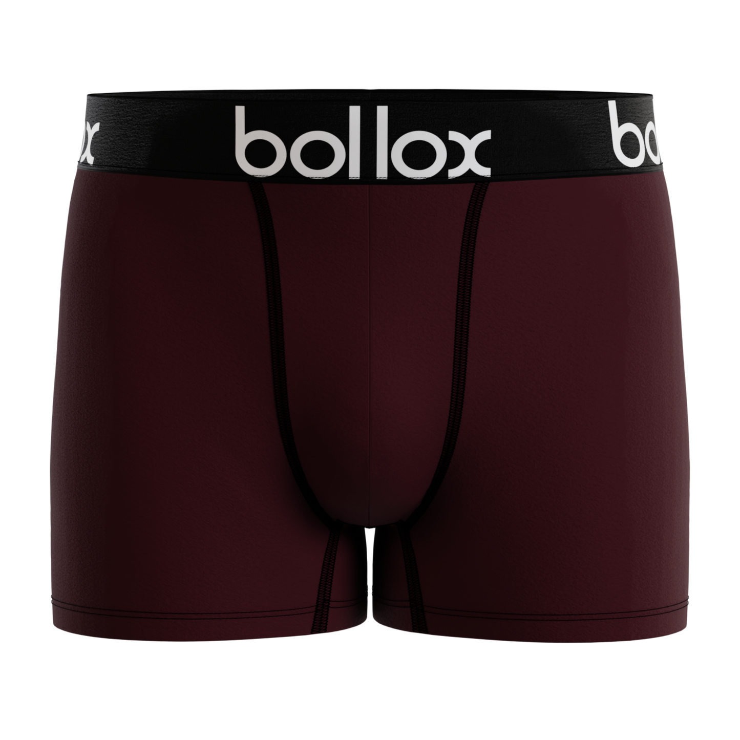 Bollox - Wine with black band - Men's Trunk - Bamboo & Cotton Blend (1Pack)