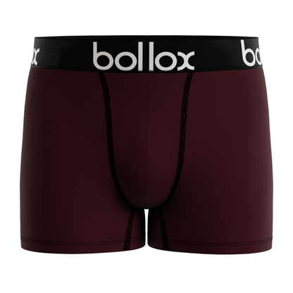 Bollox - Wine with black band - Men's Trunk - Bamboo & Cotton Blend (1Pack)