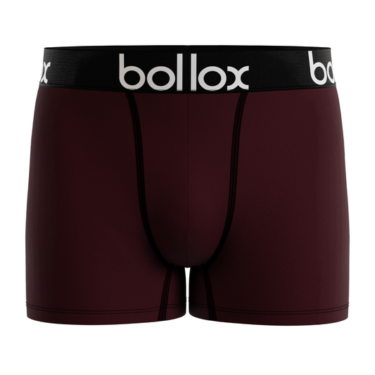 Bollox - Wine with black band - Men's Trunk - Bamboo & Cotton Blend (1Pack)