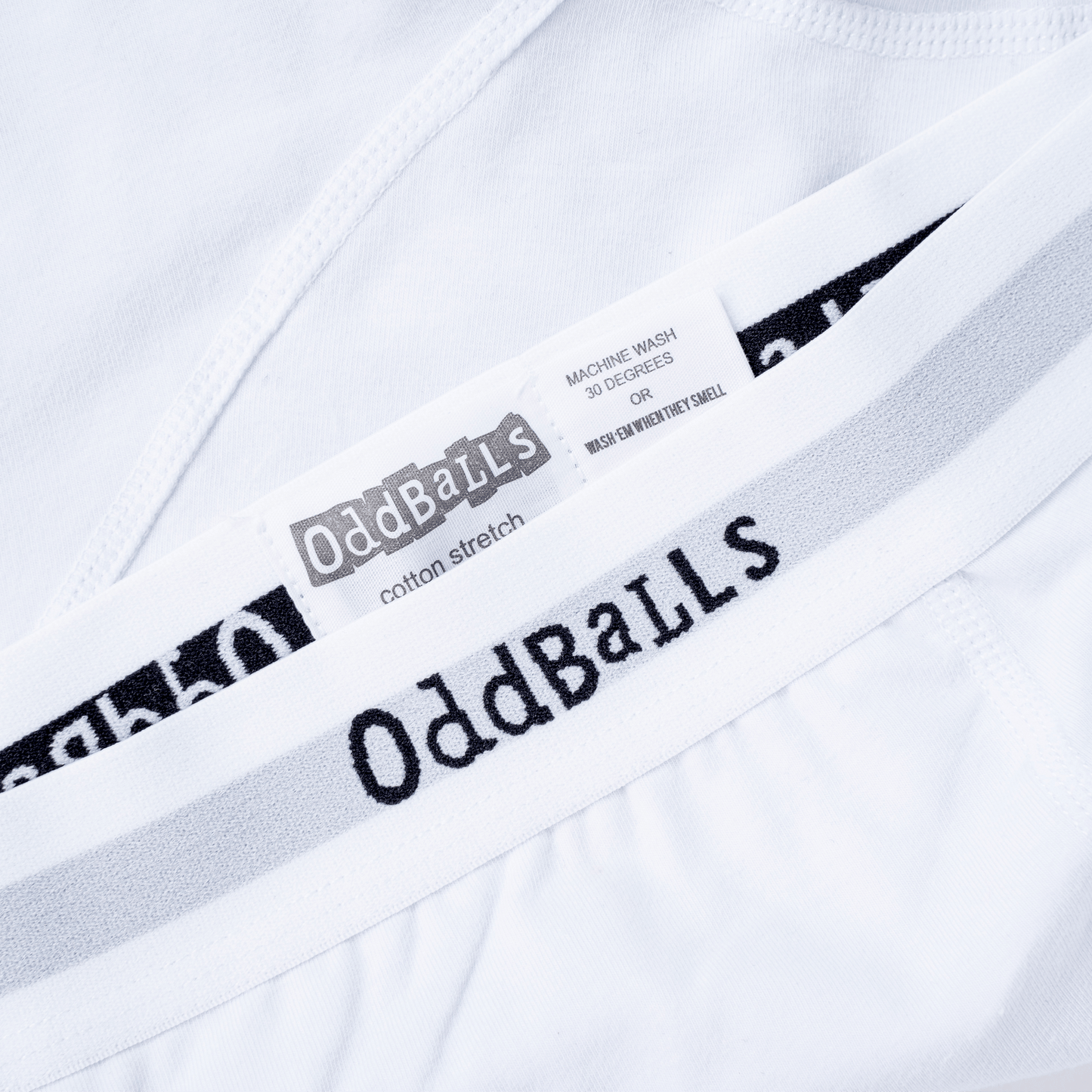 OddBalls Classic White - Mens Cotton Boxer Shorts