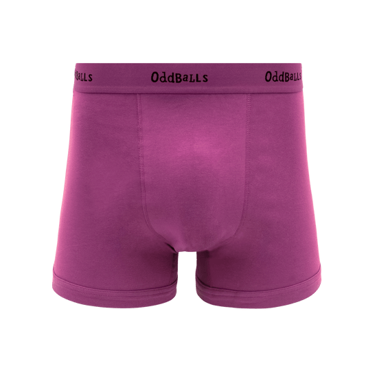 OddBalls Purple & Black - Mens Cotton Boxer Shorts