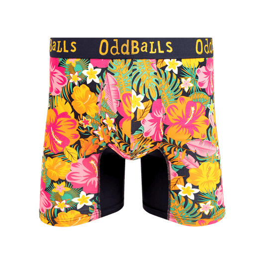 OddBalls Hibiscus - Mens Bamboo Boxer Shorts