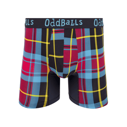 OddBalls Tartan - Mens Bamboo Boxer Shorts