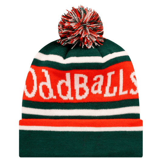 OddBalls Green | White | Cherry - Bobble Hat