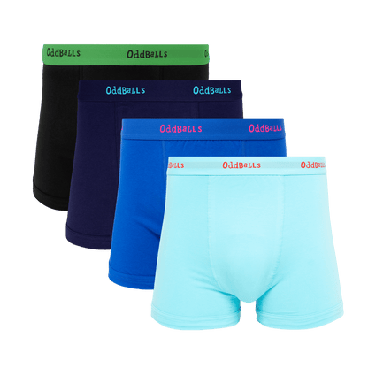 OddBalls Basic Bottoms Bundle - Mens Boxer Shorts 4 Pack