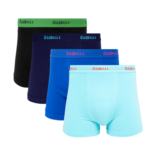 OddBalls Basic Bottoms Bundle - Mens Boxer Shorts 4 Pack
