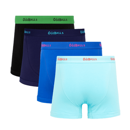 OddBalls Basic Bottoms Bundle - Mens Boxer Shorts 4 Pack