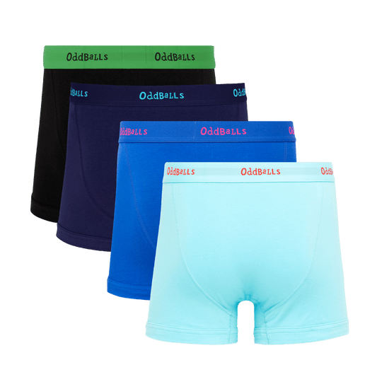 OddBalls Basic Bottoms Bundle - Mens Boxer Shorts 4 Pack